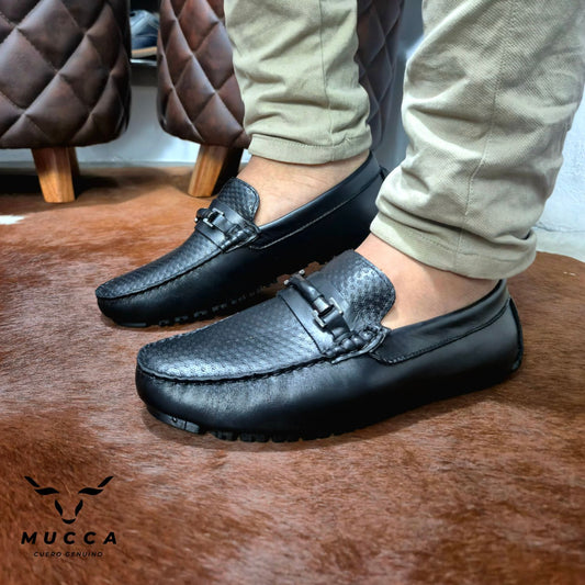 REF: 661 Versalles Negro x Crochet Negro - Mocasin