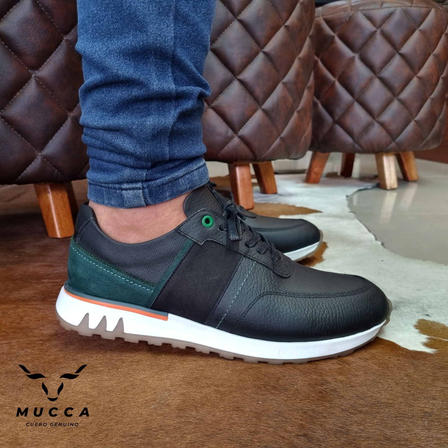 REF: 477 Cheraton Negro x Verde – Sneakers
