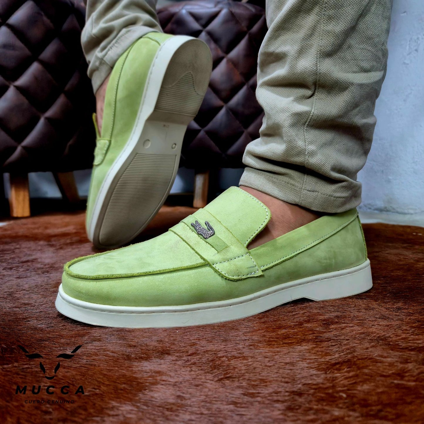 REF: 04-676 Nobuck Verde Musgo - Apache Formal